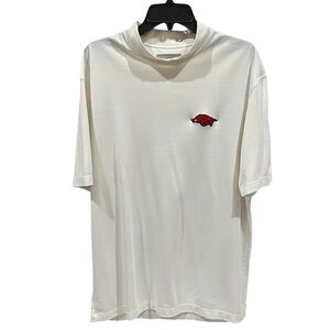 Vintage University of Arkansas Razorbacks Mock Neck Short Sleeved Shirt Large